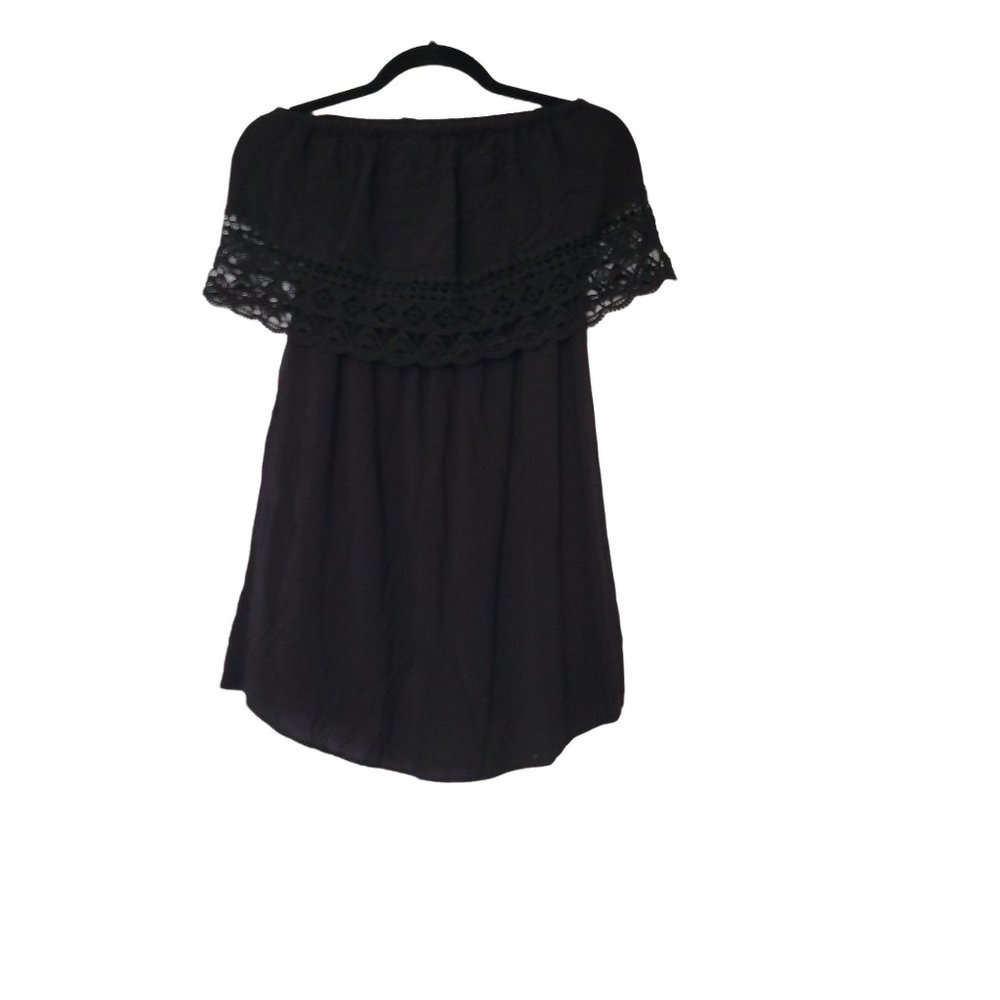 Xhilaration black boat neck off the shoulder mini dress Woman's size medium 1204